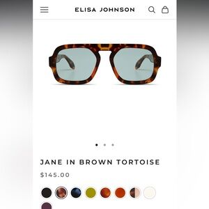 BRAND NEW NWT Elisa Johnson Brown Tortoise Sunglasses